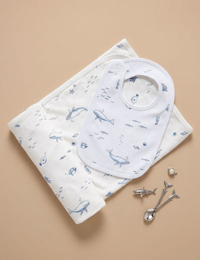 Organic Cotton Bunny Rug(110cm X 100cm) & Bib