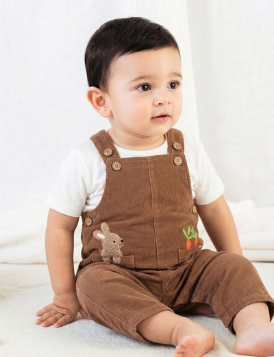 Carrot Bunny Corduroy Dungaree Set