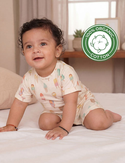 Organic Cotton Gelati Print Baby Romper