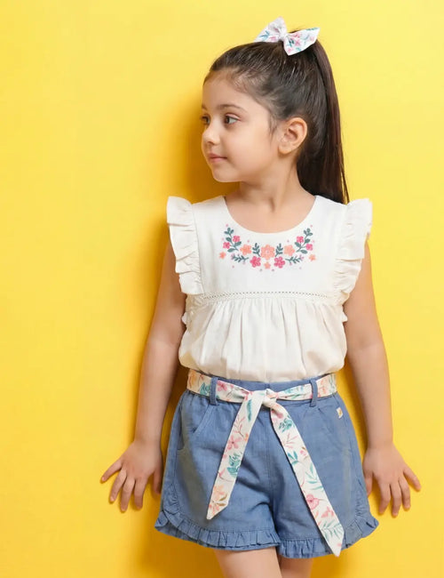 Organic Cotton Embroidered Tunic & Shorts Set