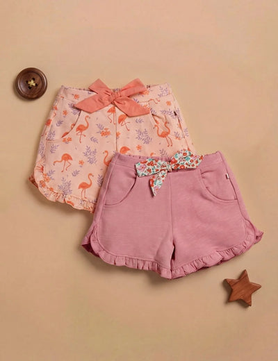Shorts Set – Pink & Flamingo Print