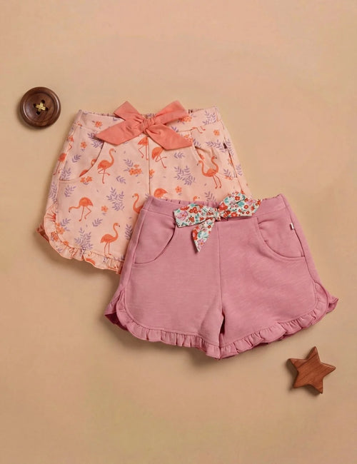 Shorts Set – Pink & Flamingo Print