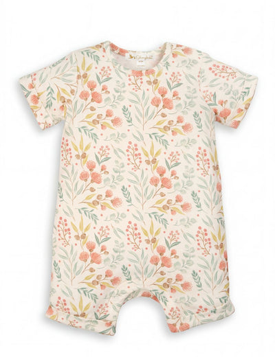 Organic Cotton  Eucalyptus Print Baby Romper