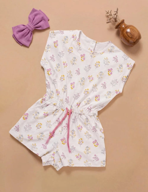 Organic Cotton Onesie with Headband - Cloud AOP