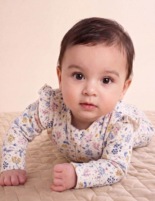 Organic Cotton Baby Romper – Dusk Floral Print