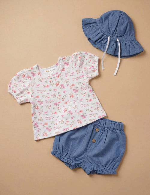Organic Cotton Top, Bloomer & Sun Hat