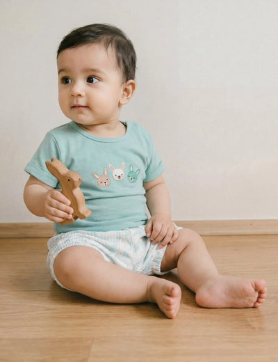Organic Cotton Bunny Buddies Tee & Shorts
