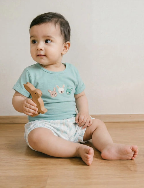 Organic Cotton Bunny Buddies Tee & Shorts