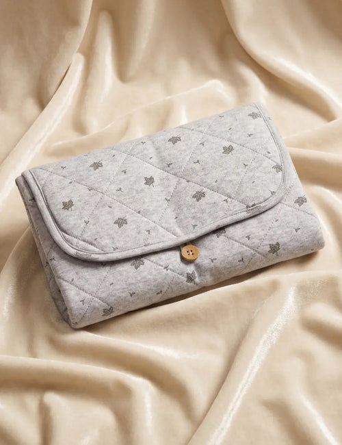 Grey Quilted Leaf Baby Mat