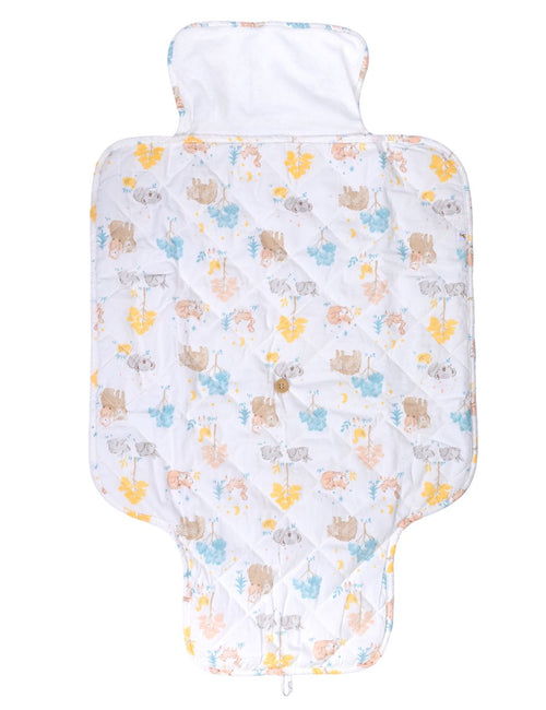 White Animal Print Baby Changing Mat