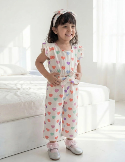 Rainbow Hearts Jumpsuit Set