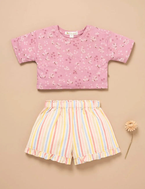 Organic Cotton Jasmine Print Top & Shorts Set