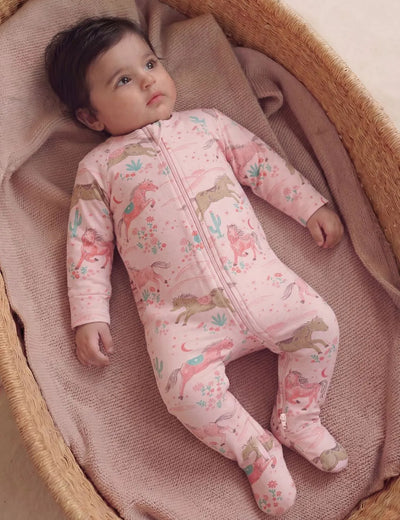 Organic Cotton Baby Romper – Desert Horse Print