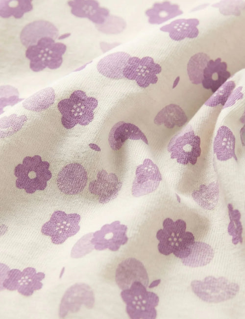 Organic Cotton Wild Flower Lilac Print Baby Romper