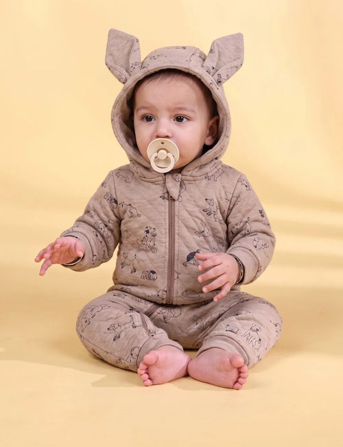 Best Friends AOP Quilted Hooded Zip Growsuit