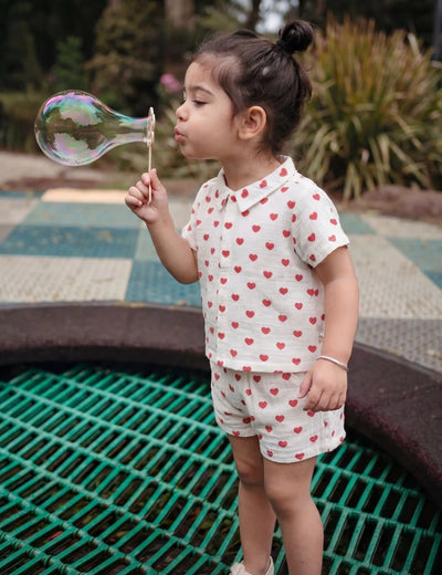 Cloud Hearts Shirt & Shorts Set