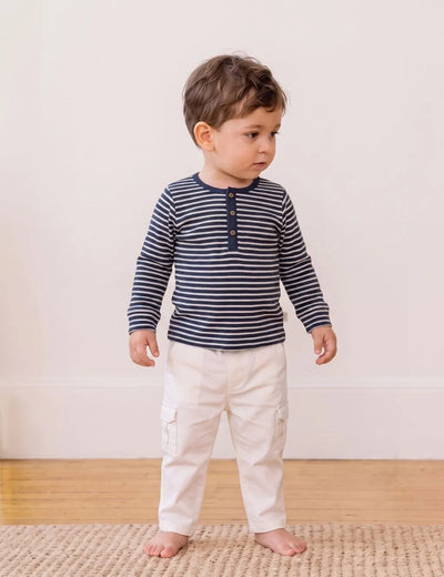 Organic Cotton Blueberry Stripes Top & Pant Set