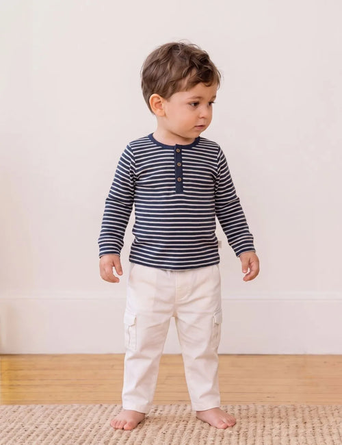Organic Cotton Blueberry Stripes Top & Pant Set