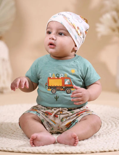 Organic Cotton Taco Truck Top & Shorts Set