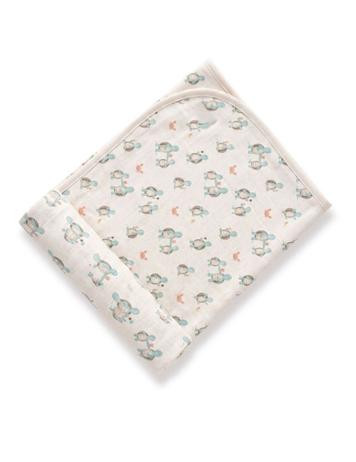 100% Organic Cotton Baby Towel - Hungry Turtles Print