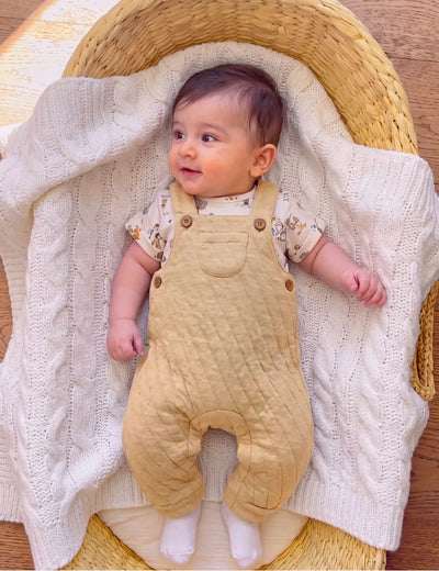 Bunny Tee with Quilted Dungaree – Baby Girl Outfit