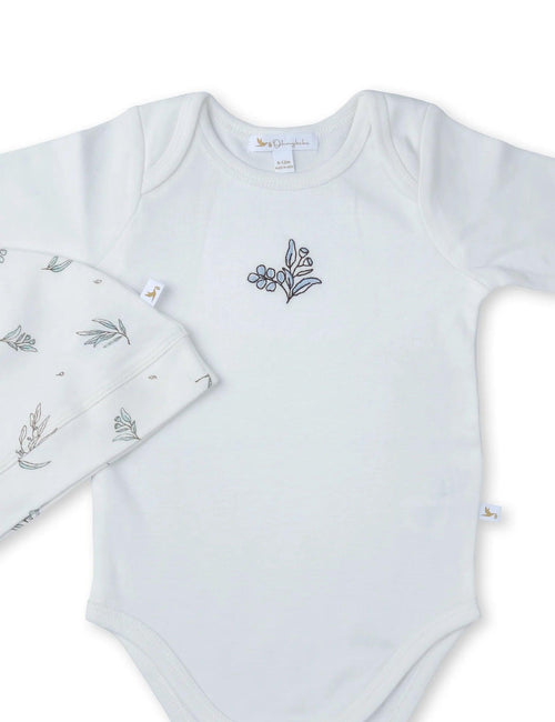 Soft Organic Cotton Baby Set – Bodysuit, Leggings & Cap