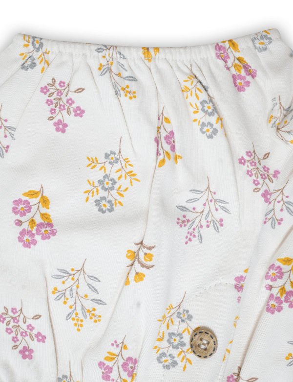 Organic Cotton Dress & Hairclip Set – Posie Floral Print & Raspberry - ohmybebe