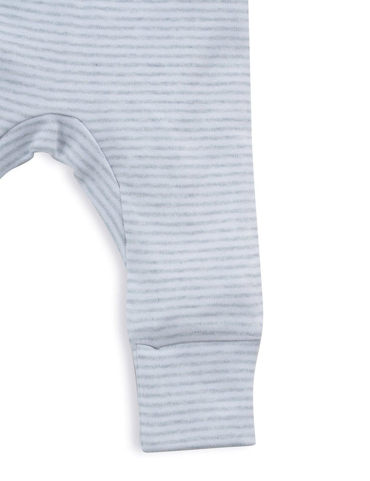 Organic Cotton Baby leggings 2 pack Blue Stripes and Grey Stripes - ohmybebe