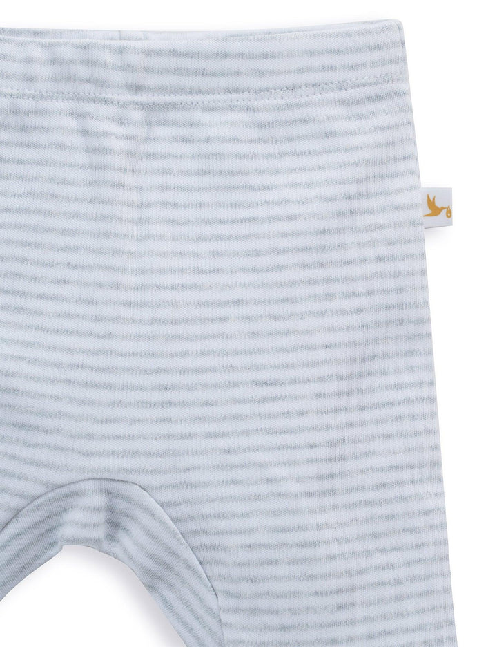 Organic Cotton Baby leggings 2 pack Blue Stripes and Grey Stripes - ohmybebe