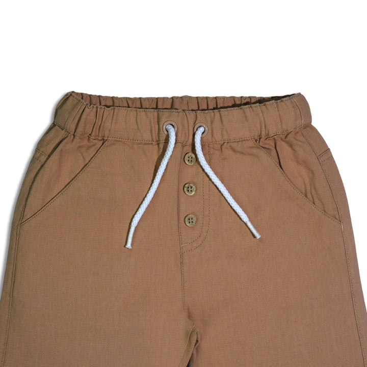 Organic Cotton Cloud Polo Tee & Beige Linen Blend Pant - 2 Piece Set - ohmybebe