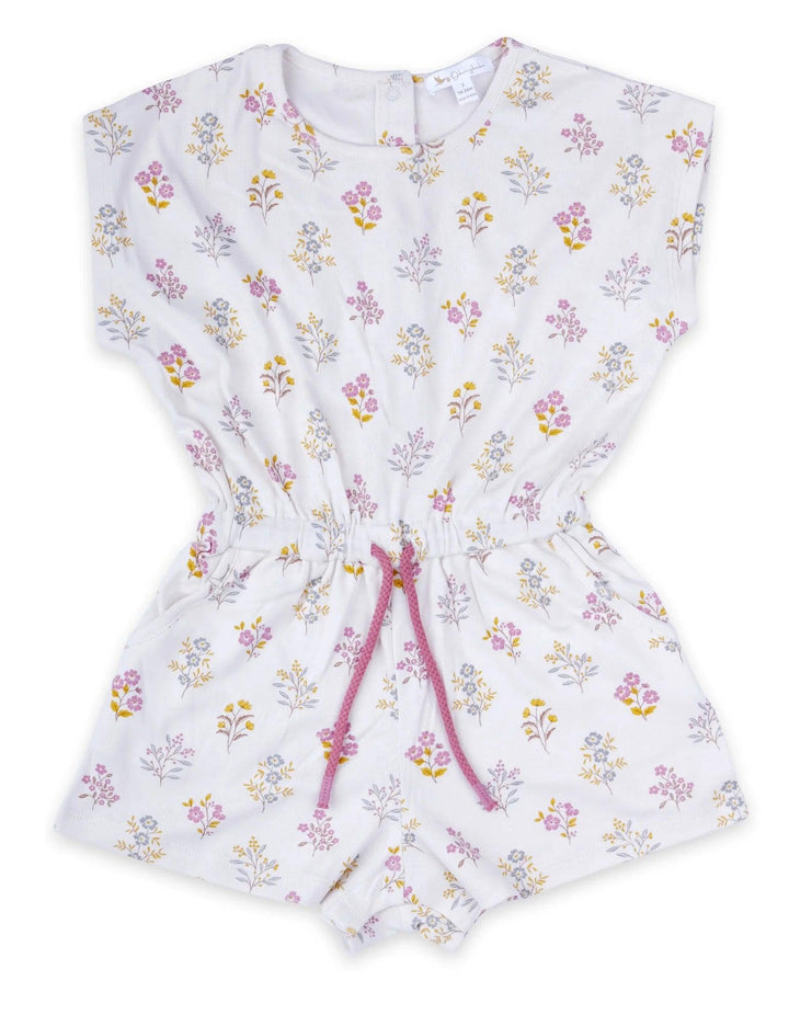 Organic Cotton Onesie with Headband - Cloud AOP (Posie Floral Print) / Raspberry - ohmybebe