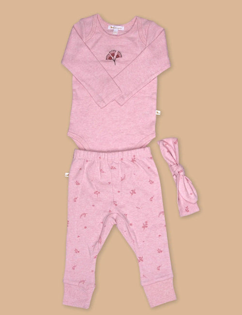 Organic Cotton 3-Piece Set - Bodysuit, Leggings & Headband