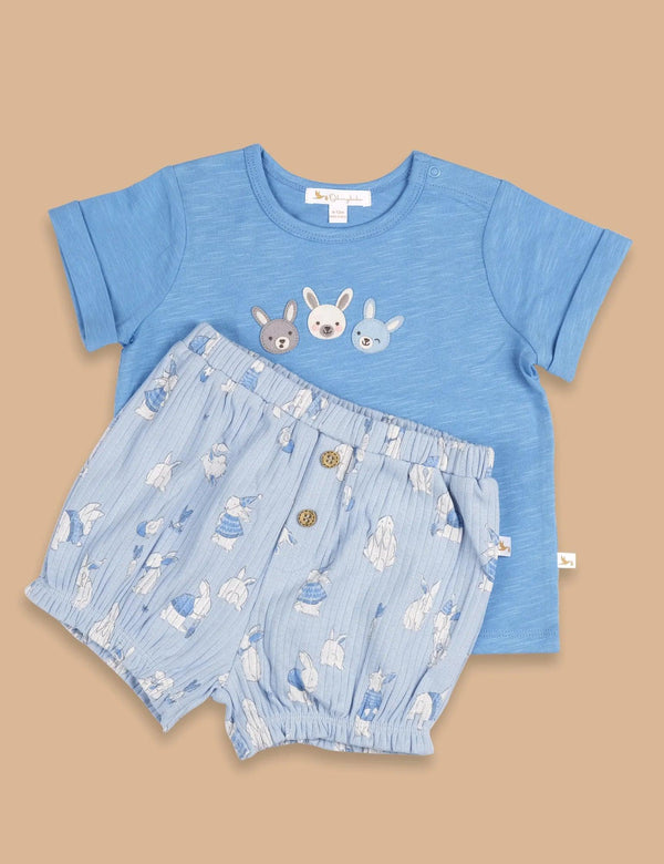 Organic Cotton Bunny Bliss Organic Tee & Shorts Set - ohmybebe