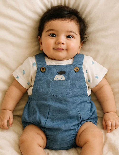 Organic Cotton Top with Overall Romper
