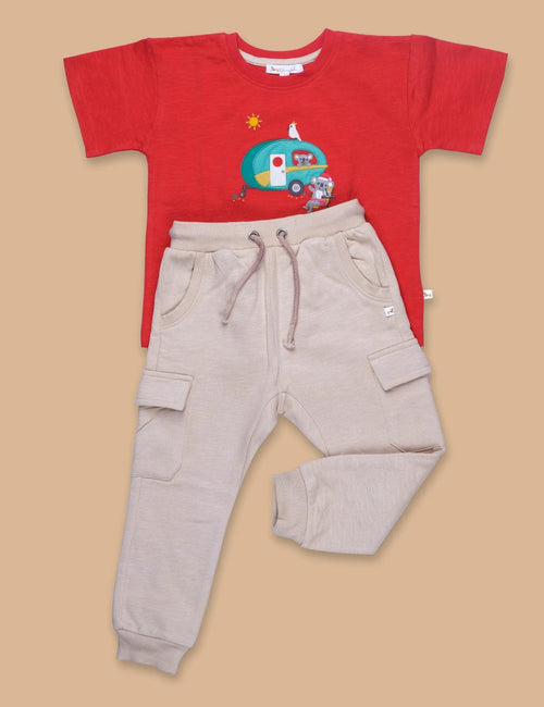 Organic Cotton Tee with Track pant (Cozy Adventure Set)