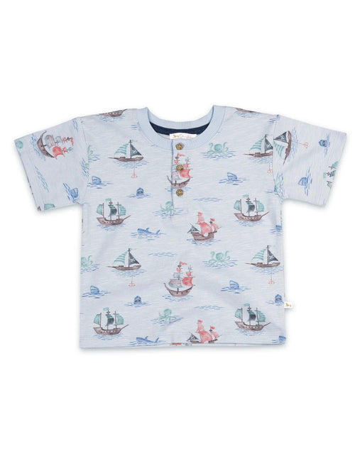 Organic Cotton Henley Tee with Pant (Blue Seas Explorer Outfit)