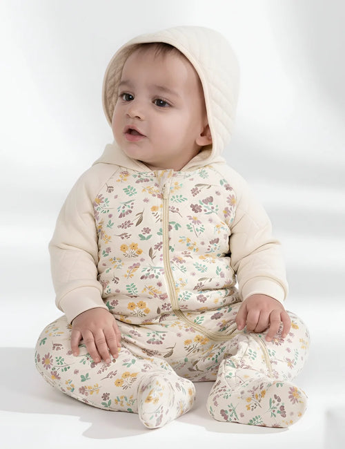 Organic Cottage Garden Baby Cloud Quilted Romper