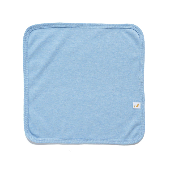 Organic Cotton 3-Piece Washcloth Set (10x10 inches) – Blue/White/Grey Combo - ohmybebe