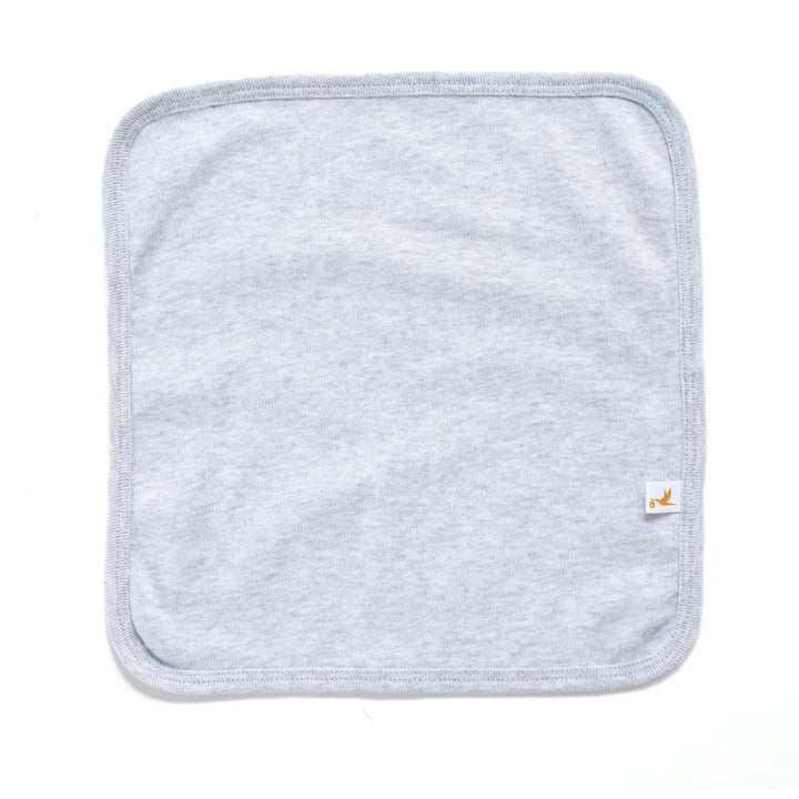 Organic Cotton 3-Piece Washcloth Set (10x10 inches) – Blue/White/Grey Combo - ohmybebe