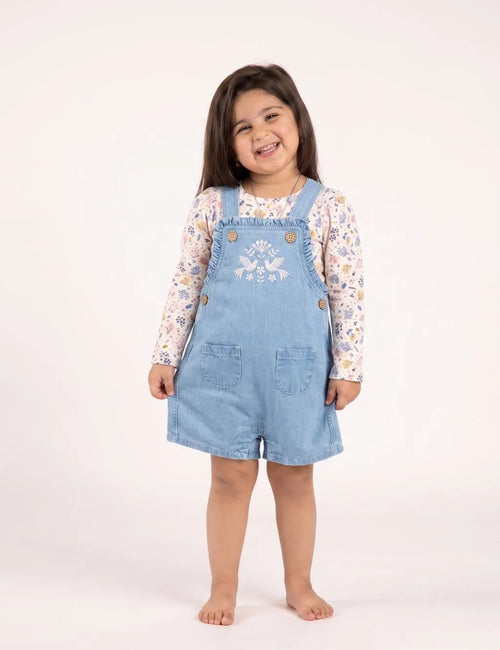 Dusk Floral Organic Cotton Dungaree Set