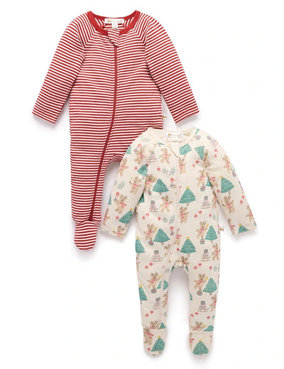 2 Pack Zip Growsuit – Organic Cotton