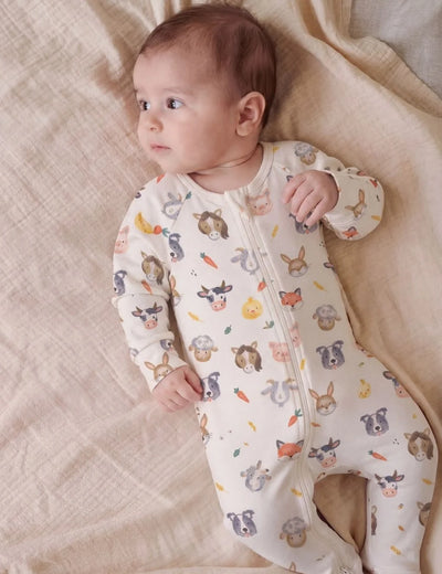 Farm Friends Organic Cotton Baby Romper